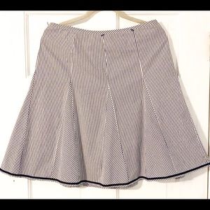 Navy and white stripe a-line skirt